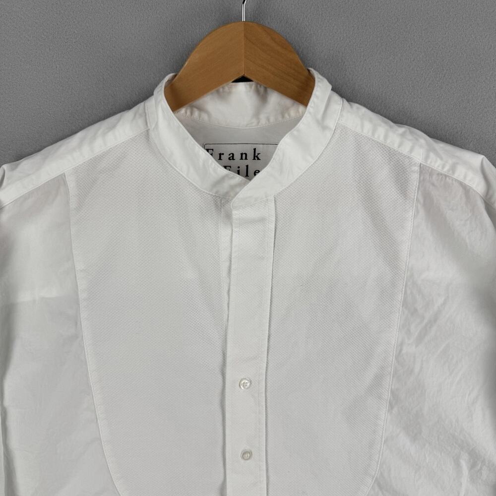 Frank & Eileen Shirt Womens XL White Victoria Bib Front Tunic Button Up Italy - Picture 2 of 8